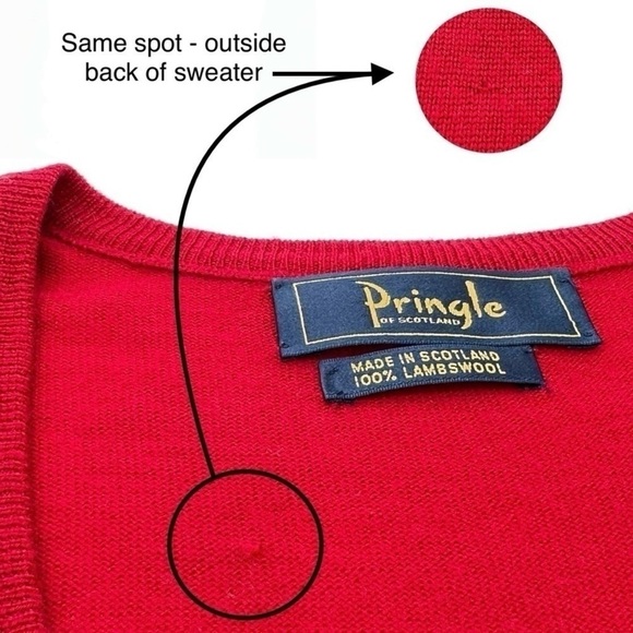 Pringle of Scotland Men’s Large Argyle Sweater Lambswool Red Navy Blue Green EUC - Picture 4 of 8